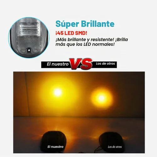 Vista 4 de Partsam 5 luces de techo de cabina transparente/ámbar 45LED compatibles con Dodge Ram 1500 2500 3500 4500 5500 Pickup 2003 2004 2005 2006 2007 2008