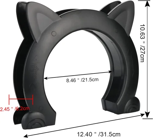 Vista 2 de Puerta interior para gatos, caja de arena oculta para mascotas, puerta para mascotas para gatos de hasta 25 libras, apertura de paso de 8.46 x 7.87