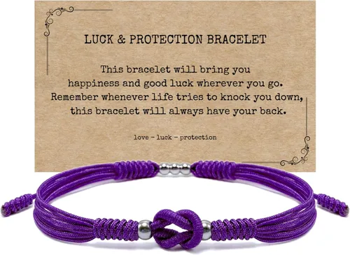 Vista 9 de LAMIBEE Infinity Surfer - Pulsera de la amistad con amor y amistad con color multicolor, cuerda de protección de nudo tibetano de la suerte tejida
