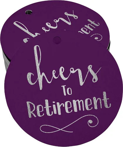 Vista 26 de Etiquetas de papel para colgar con texto en inglés "Cheers to Retirement Wall" (50 unidades)