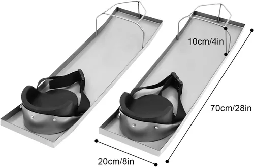 Vista 3 de Rodilleras de hormigón, 28 x 8 pulgadas, de acero inoxidable, curvadas con rodilleras, rodilleras, tablas de kneedboards de concreto, deslizadores