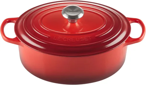Vista 57 de Le Creuset - Olla holandés redonda con tapa de cocina, hecha de hierro fundido esmaltado, 6.75 cuartos de galón, color alcachofa, colección signature
