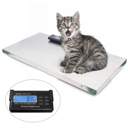 Vista 7 de Báscula de ganado, escala digital de envío postal de 440.9 lbs/440 libras, báscula veterinaria resistente para mascotas con plataforma grande