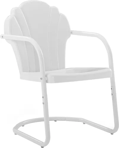 Vista 12 de Crosley Furniture Tulip - Juego de 2 sillas para exteriores, sillas de patio de metal retro para comedor, porche, terraza, balcón, satén rojo oscuro