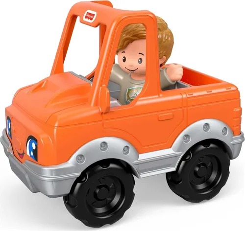 Vista 4 de Fisher-Price Little People - Juguete para niños pequeños, ayuda a un amigo a recoger camión, vehículo naranja y figura para jugar a partir de 1 años