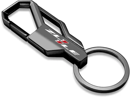 Vista 2 de iPick Image Llavero de metal con gancho a presión estilo mosquetón para Chevrolet Camaro ZL1-1LE, solo con licencia