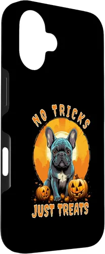 Vista 3 de iPhone 16 No Tricks Just Treats French Bulldog Halloween Frenchie Case