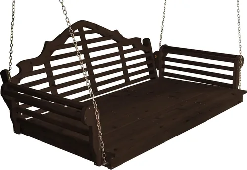 Vista 8 de Amish Made - Cama columpio de cedro teñido de cedro Marlboro de 55 pulgadas de ancho Mancha de cedro