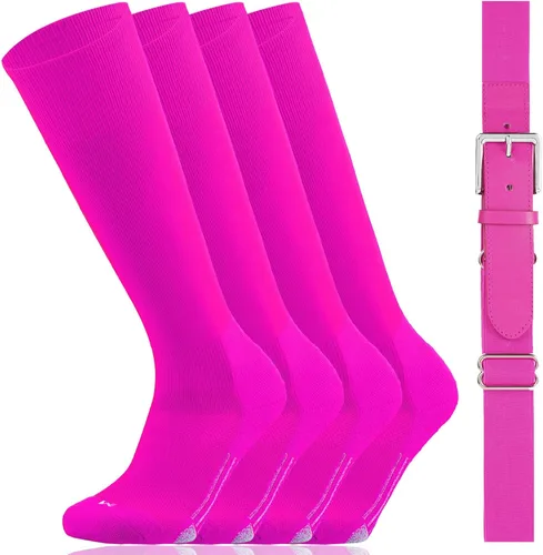 Vista 7 de Youper Conjunto combinado de cinturón y calcetines de béisbol/sóftbol juvenil (2 pares de calcetines y 1 cinturón)