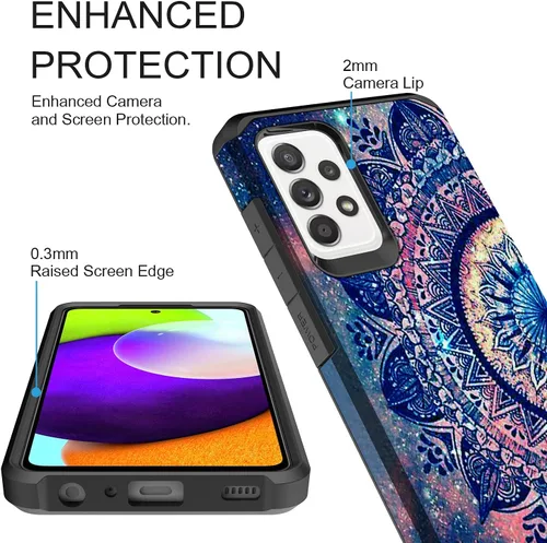 Vista 2 de Funda compatible con Samsung Galaxy A52, delgada, híbrida, a prueba de golpes, cubierta dura, a la moda, colorida, funda para Samsung Galaxy A52 4G
