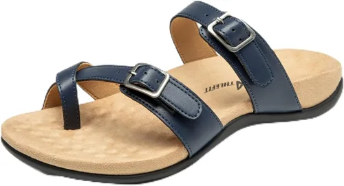 Vista 8 de Athlefit Sandalias ortopédicas para mujer con soporte de arco ajustable y cómodas para caminar