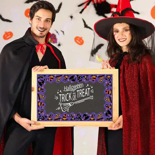 Vista 4 de Whaline 69 pies Hocus Pocus Witch - Bordes de tablón de anuncios de Halloween, 60 unidades, calcomanías autoadhesivas para sombrero de bruja, patas
