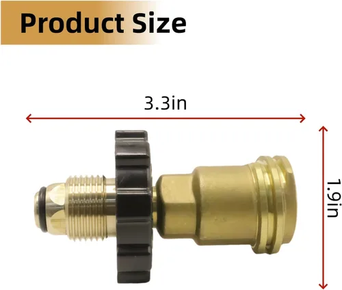 Vista 2 de Adaptador de tanque de propano de ajuste universal que convierte POL a QCC1/tipo 1-100% latón macizo, adaptador de manguera de propano antiguo a