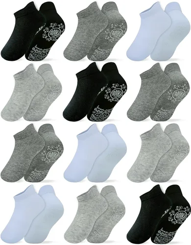 Vista 12 de RATIVE - Calcetines antideslizantes con agarre para bebés, niños y niñas