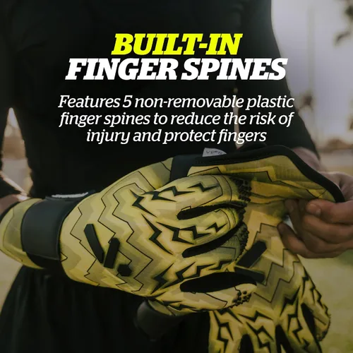 Vista 6 de Storelli - Guantes de portero Lightning, protección de mano de alto impacto con 5 espinas de dedo incorporadas, látex alemán New Basic