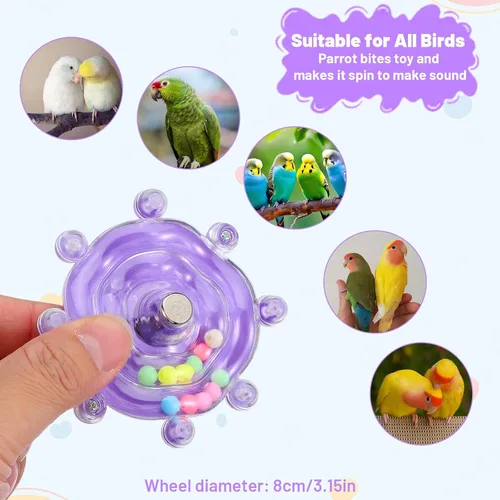 Vista 5 de 2 piezas de juguetes de pájaros para periquitos Budgie Toy Fun Parakeet Toys