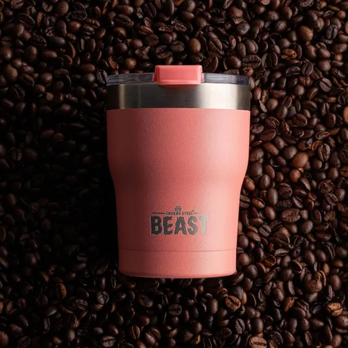 Vista 5 de Beast Vaso de 10 oz de Acero Inoxidable con Aislamiento al Vacío Taza para Café y Hielo de Doble Pared Termo de Viaje (Rosa Flor)