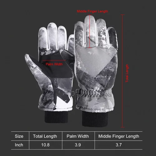 Vista 4 de DOOVID Guantes de esquí para niños, guantes de invierno impermeables para niños y niñas, guantes de nieve para exteriores