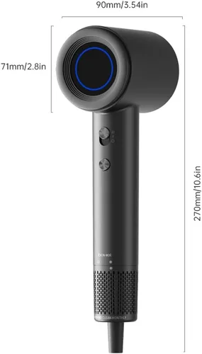 Vista 7 de BOWEI Secador de pelo iónico profesional de alta velocidad, secador de aire comprimido de motor de 110,000 RPM, ultraligero de 0.83 libras, iones