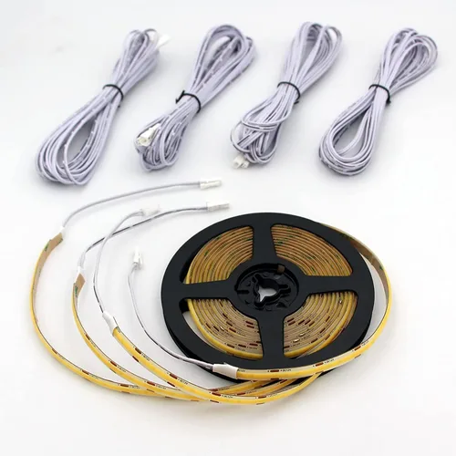 Vista 3 de Paquete de 4 tiras de luces LED COB cortables con cable de extensión de 16.4 pies de largo utilizado para luces LED de escalera