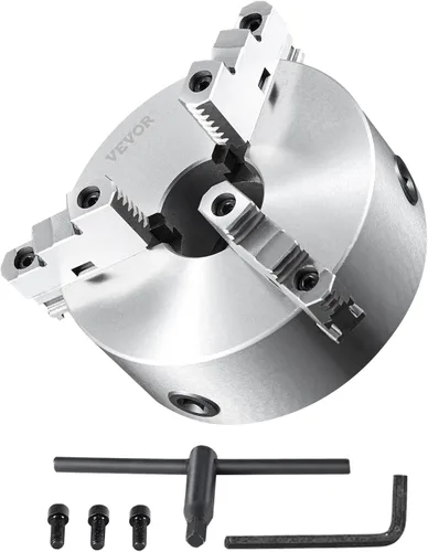 Vista 8 de VEVOR - Portabrocas para torno de 3 mandíbulas, 20,32 cm, Portabrocas autocentrante para torno, Rango de sujeción de 0,16-8 pulg/4-200 mm