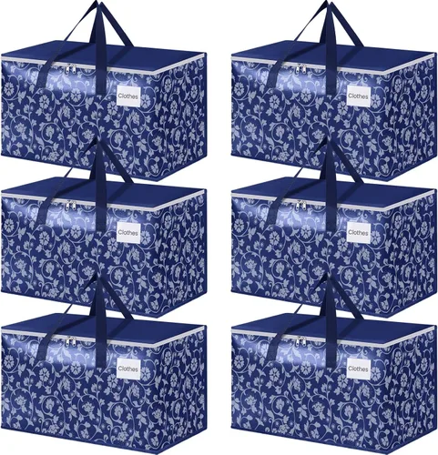 Vista 12 de HomeHacks Bolsas de mudanza, cajas de mudanza de tamaño extragrande, bolsas de equipaje resistentes con cremallera suave y asas resistentes, gran