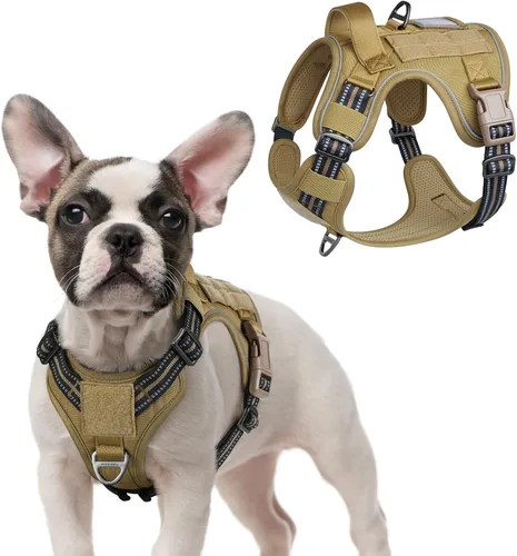 Vista 16 de rabbitgoo Arnés táctico para perros pequeños, chaleco de servicio militar sin tirones con asa y Molle, de fácil control para entrenar y caminar