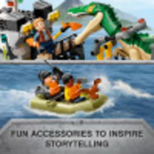Vista 4 de LEGO Jurassic World Baryonyx Dinosaur Boat Escape 76942 Kit de construcción; juego de juguete genial para niños creativos; nuevo 2021 (308 piezas)