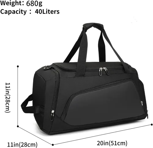 Vista 2 de Bolsa de gimnasio impermeable con compartimento para zapatos y humedad para hombresmujeres, bolsas deportivas para entrenamiento, fitness, viajes