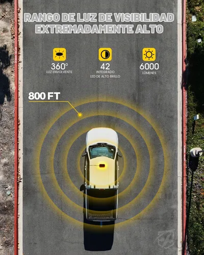 Vista 2 de Xprite Barra de Luz Estroboscópica de Emergencia Ámbar para Techo, Luces Intermitentes de Advertencia y Baliza de Seguridad con Panel de Control