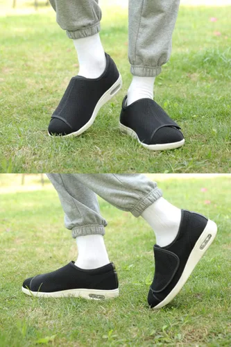 Vista 7 de ZUMEIJIA Zapatos para diabéticos para mujer, zapatos casuales ajustables para caminar, zapatos anchos para ancianos, pies hinchados