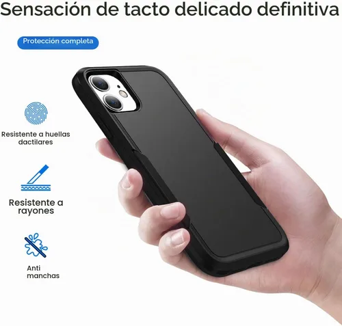 Vista 4 de Funda compatible con iPhone 11, protección resistente, a prueba de golpes, a prueba de caídas, a prueba de polvo, antiarañazos, para 11, color negro