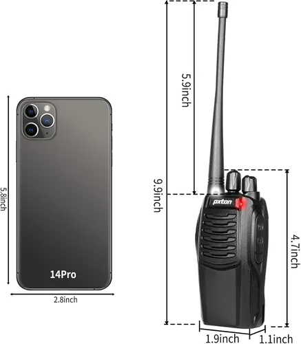 Vista 7 de pxton Walkie talkies S1 para adultos con auriculares y batería recargable de iones de litio de 1500 mAh, walkie talkie tiene VOX, TOT, alarma