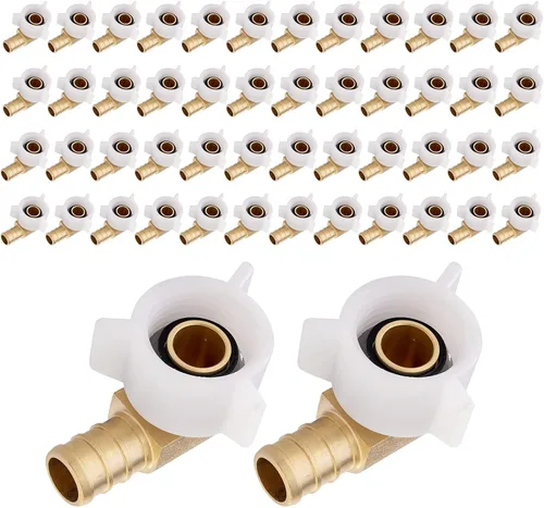 Vista 19 de EFIELD Pex - Juego de 2 accesorios de engarzado de latón para púas de latón con codo giratorio NPT de 1/2 pulgada Pex de 1/2 pulgada x 1/2 pulgadas