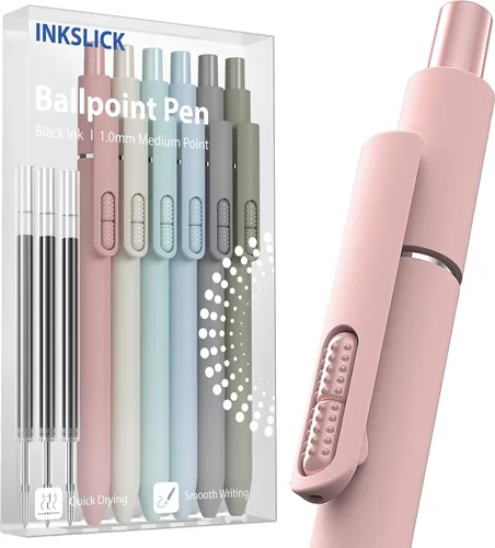 Vista 14 de 16 bolígrafos negros - bolígrafos de bola de punta media de 1.0 mm Bolígrafo retráctil de escritura suave para enfermeras, hombres, mujeres