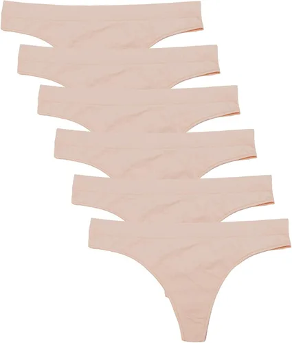 Vista 21 de Kalon Paquete de 6 tangas de nailon y elastano para mujer Almendra