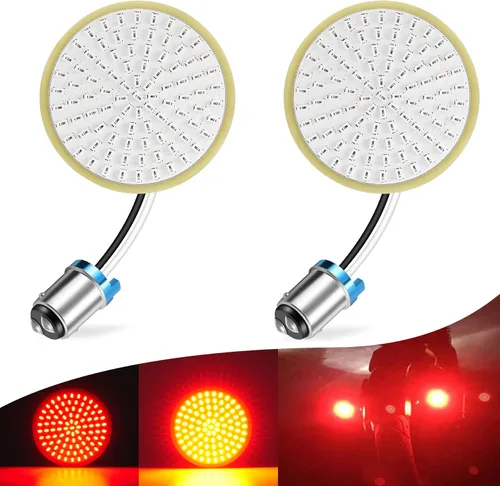 Vista 7 de LivTee Señales de giro delanteras extremadamente brillantes y panel de luces LED Switchback de funcionamiento con base 1157 compatible con Harley