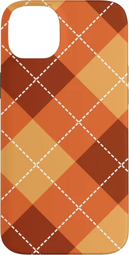 Vista 14 de Funda para iPhone 13 Pro, naranja, amarillo y marrón, a cuadros, otoño, calabazas