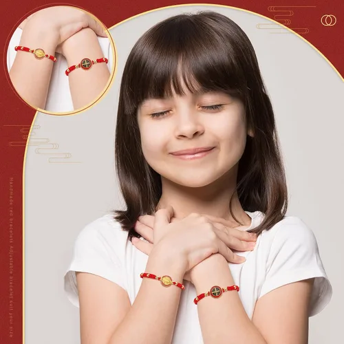 Vista 7 de 12 pulseras de San Benito hechas a mano con cordón rojo pulseras de rosario ajustables regalo de suerte para mujeres hombres niños y niñas Metal