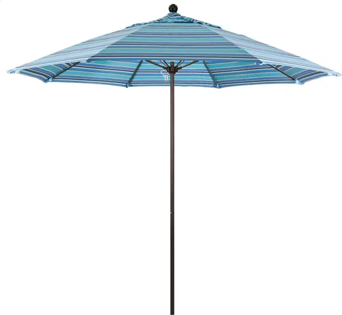 Vista 36 de California Umbrella ALTO908117-5410 Venture Series - Sombrilla comercial para patio, 9 pies redonda, color azul aire Sunbrella