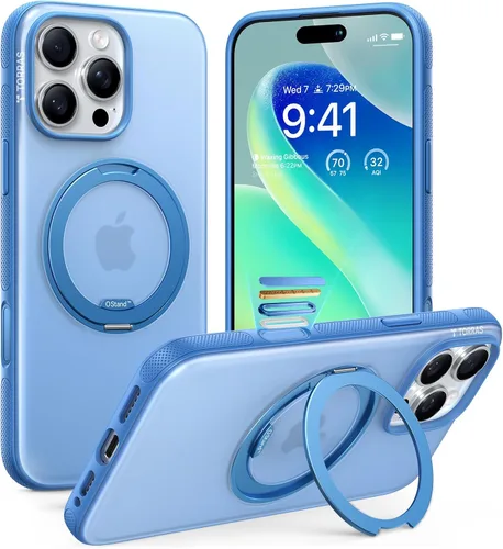 Vista 11 de TORRAS Funda con soporte magnético 360 para iPhone 18 Pro, O3 Fitness Borgoña