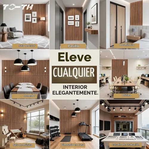 Vista 8 de TO-TH Juego de 4 paneles de pared insonorizados de 47.2 x 23.6 pulgadas con aspecto de madera, absorben el sonido, paneles acústicos grandes