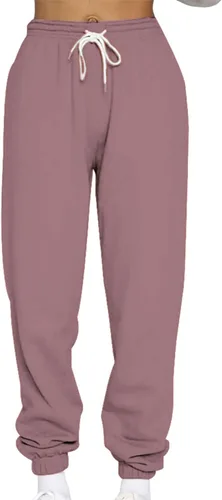 Vista 2 de Pantalones deportivos holgados de cintura alta con cordón para mujer, pantalones deportivos holgados Y2K, pantalones deportivos casuales