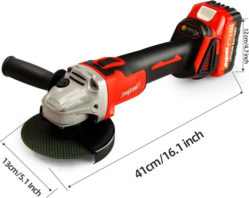 Vista 3 de DOGTOOTH Kit de amoladora angular inalámbrica sin escobillas de 21 V, 4-1/2'' pulgadas, máximo 10000 RPM, compatible con batería Makita de 18 V, 1