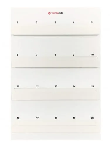 Vista 3 de Tablero de almacenamiento de insignias de radiación, pequeño, almacena hasta 10 insignias de dosimetría, fabricado en Estados Unidos