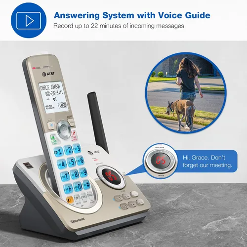 Vista 4 de AT&T DL72219 DECT 6.0 - Teléfono inalámbrico de 2 auriculares para el hogar con conexión a celular, bloqueo de llamadas, pantalla retroiluminada