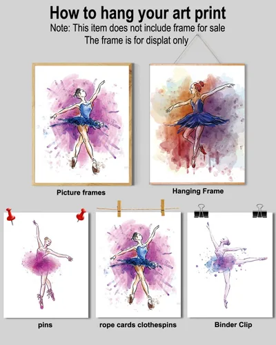 Vista 7 de MTL HOE Impresiones artísticas de ballerina, decoración de pared de bailarina y arte de pared de bailarinas, regalos perfectos para los amantes