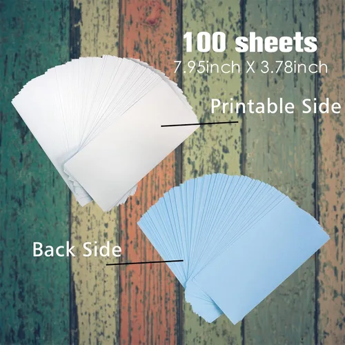 Vista 3 de 100 hojas de papel de sublimación para inyección de tinta de 8.3 x 3.9 pulgadas
