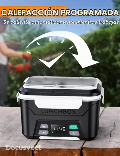 Vista 4 de Docusvect - Fiambrera eléctrica inalámbrica para adultos, 1.3 L, con calefacción 20,000mAh Heated Lunch Box Cordless for Men, 2H Heat+1H