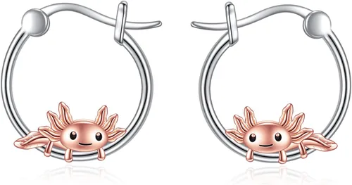 Vista 101 de VONALA Bonitos aretes de aro de plata de ley 925, regalos de cumpleaños para mujer